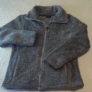 Swiss Alps Cozy Gray Sherpa Jacket Size Large